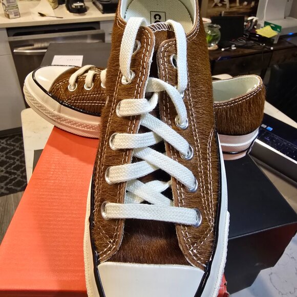 Converse Chuck Taylor 70 Ox Pony Hair Brown Egret Women's Size 7 A13837C NEW - Picture 2 of 13